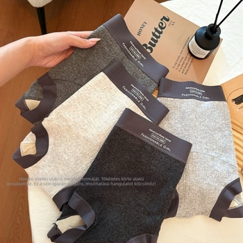 Forest Gray 10A antibakteriális Jacquard pamut női boxer brief, középmagas derék, 20 cm hosszú