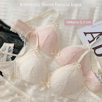 Női melltartó készlet, 3/4 kosár, vékony formázott kosár, vezeték nélküli, csipke, lélegző