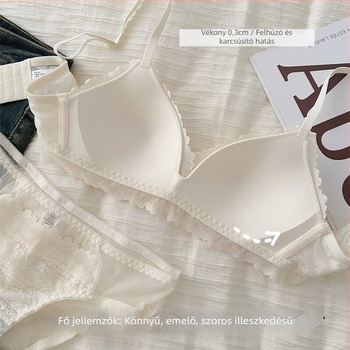 Női melltartó készlet, 3/4 kosár, vékony formázott kosár, vezeték nélküli, csipke, lélegző