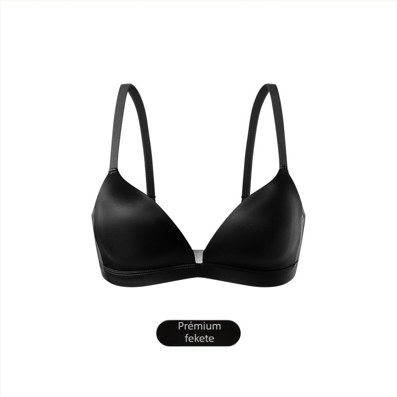 Női háromszög kosaras melltartó, 3/4-es kosár, vezeték nélküli, push-up, varrás nélküli, külső nylon, bélés modal