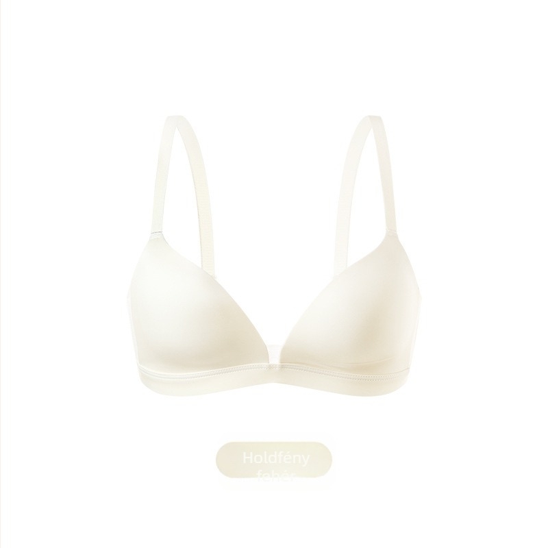 Női háromszög kosaras melltartó, 3/4-es kosár, vezeték nélküli, push-up, varrás nélküli, külső nylon, bélés modal