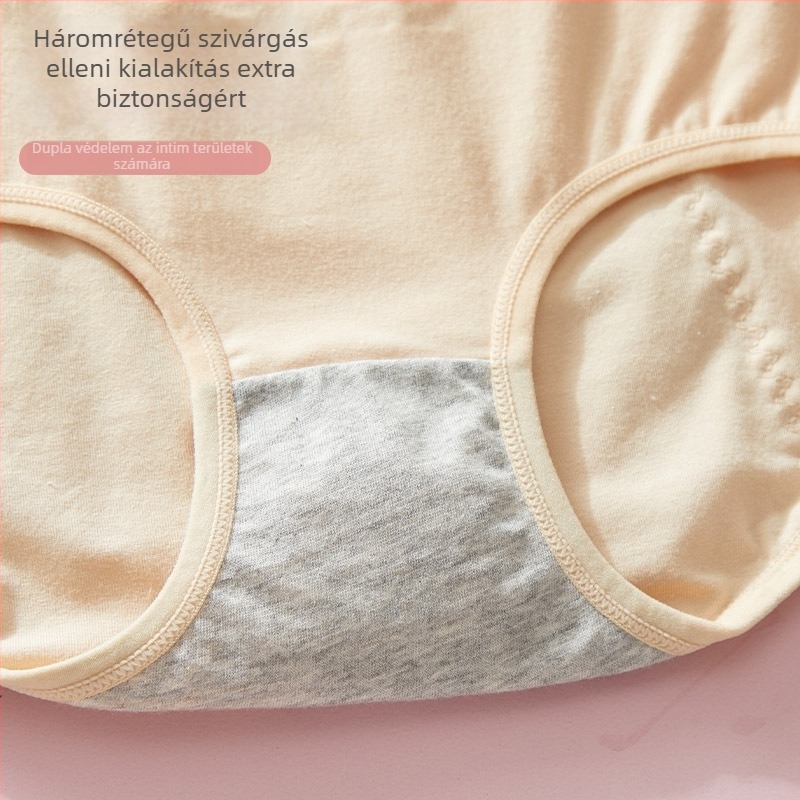 Női menstruációs fehérnemű, szivárgás elleni védelem, 95% pamut, középmagas derekú, állatmintás