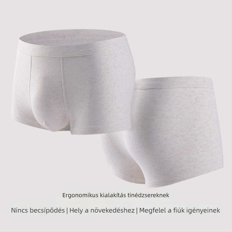 Fiataloknak szóló pamut boxeralsó férfiaknak antibakteriális, Mulberry selyem béléssel