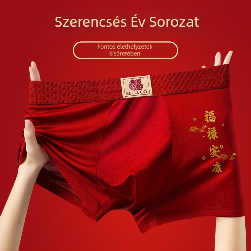 Férfi Lyocell antibakteriális boxeralsó, középső derekú, egyszerű szövésű, 90–95% Lyocell