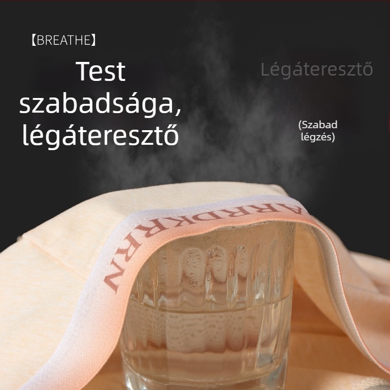 Férfi pamut boxeralsó középmagasságú, lélegző, antibakteriális, gyorsan száradó, kötött