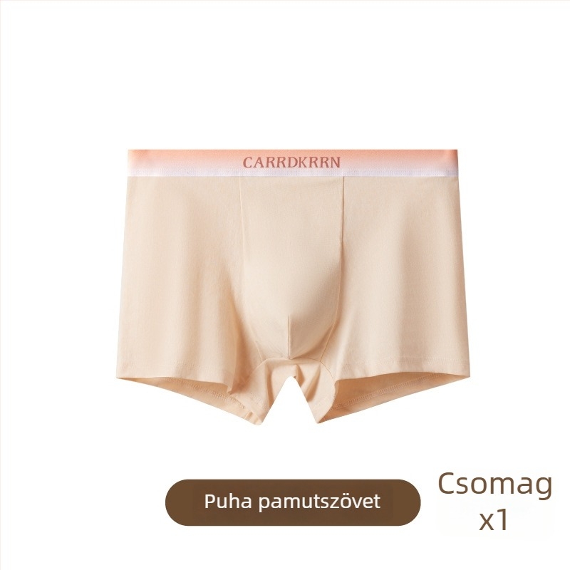 Férfi pamut boxeralsó középmagasságú, lélegző, antibakteriális, gyorsan száradó, kötött