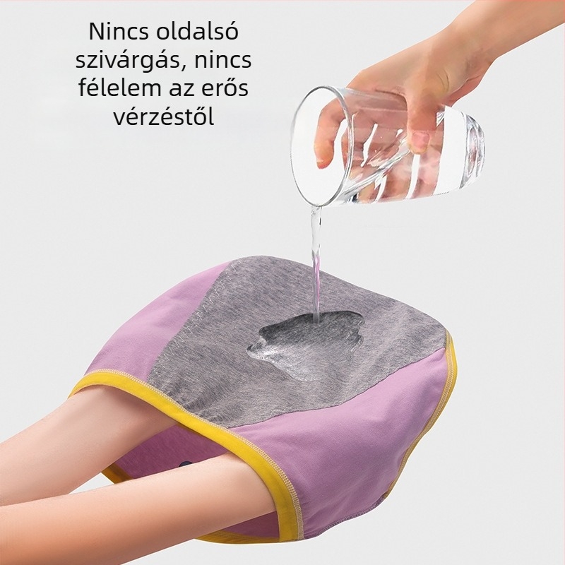Női menstruációs fehérnemű szivárgás elleni védelemmel, középmagasságú háromszög szabású rövidnadrág tinédzserek számára