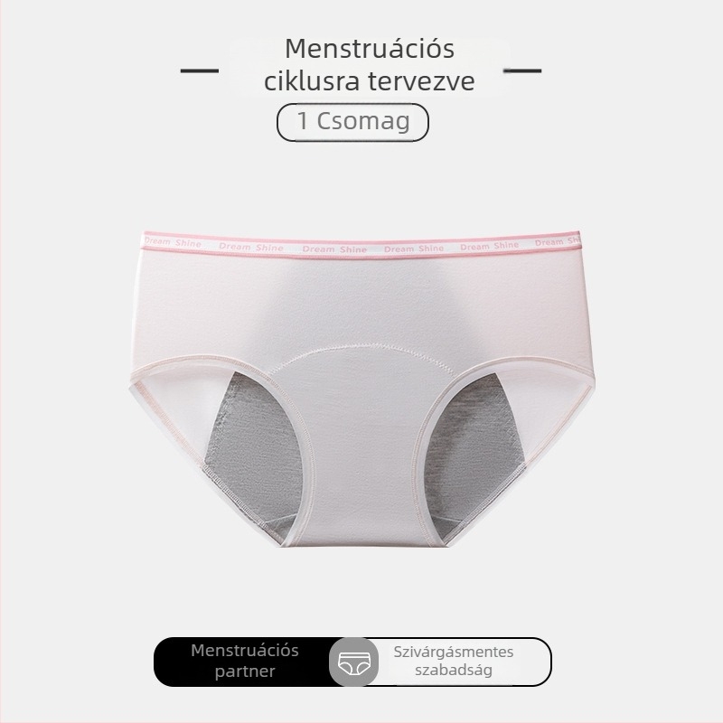 Lányoknak tervezett menstruációs fehérnemű, szivárgás elleni védelemmel, háromszög fazonú alsónemű