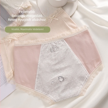 3 rétegű pamut menstruációs fehérnemű, középmagas derekú, fő anyag: 97% pamut