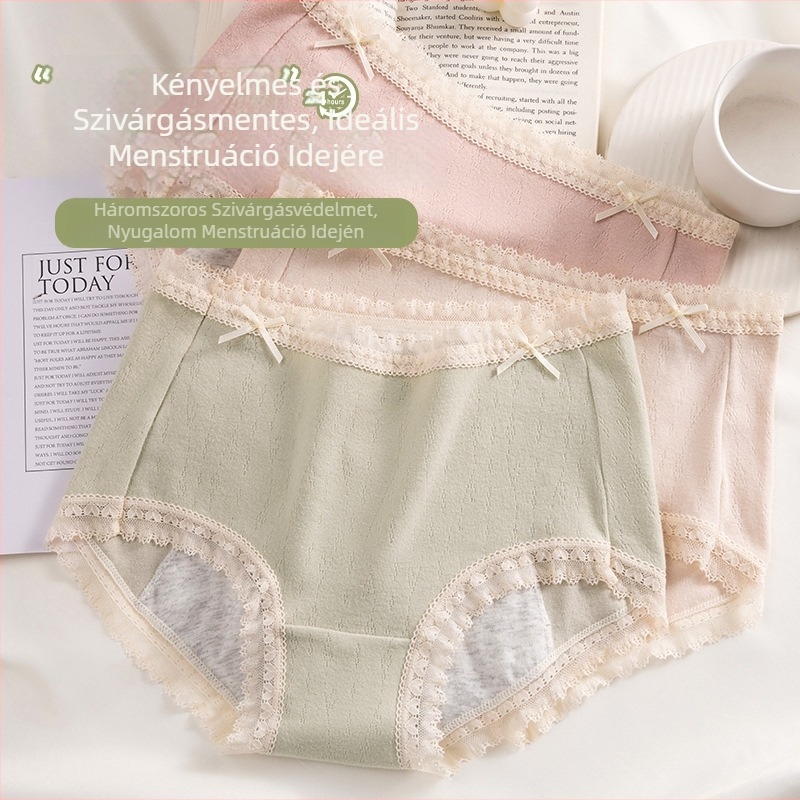 3 rétegű pamut menstruációs fehérnemű, középmagas derekú, fő anyag: 97% pamut