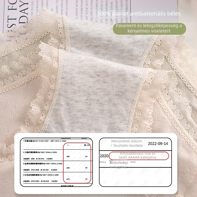 3 rétegű pamut menstruációs fehérnemű, középmagas derekú, fő anyag: 97% pamut