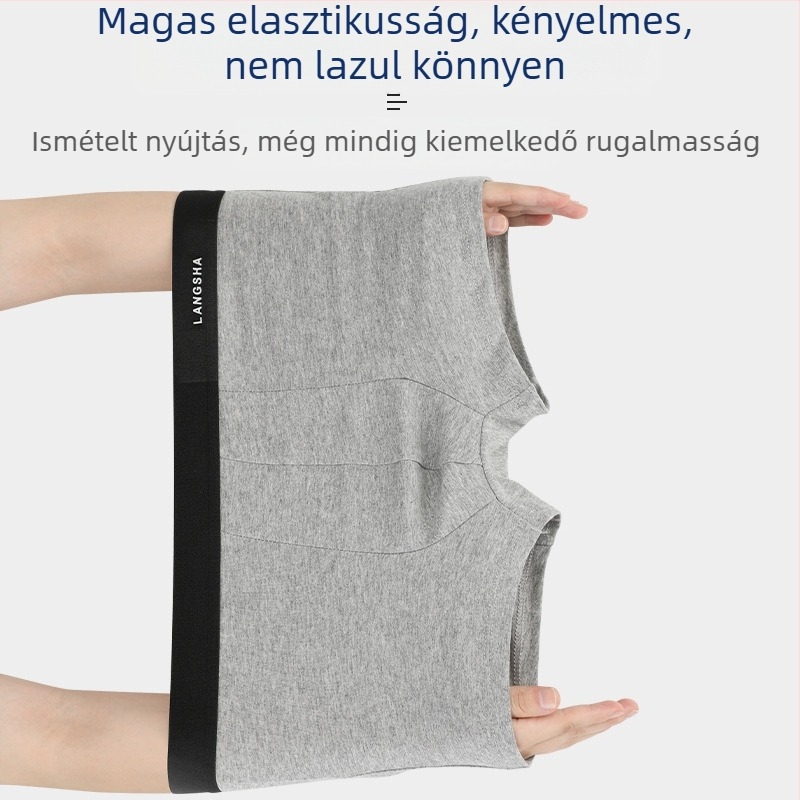 Langsha férfi boxeralsó 100% pamutból, lélegző, középmagas derekú, nyári viselet