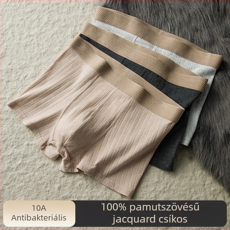 Férfi lélegző pamut boxer briefek, középmagas derekú, 95–100% pamut, viszkóz bevonat a lágyéki területen