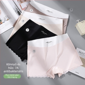 Női ice silk boxer nadrág pamut betéttel a szemérem résznél, kötött külső nylonból, 31-40D, középmagasság