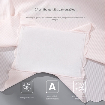 Női ice silk boxer nadrág pamut betéttel a szemérem résznél, kötött külső nylonból, 31-40D, középmagasság