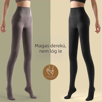 Női bélelt vastag pamut harisnya, magas derekú, hosszított fazon
