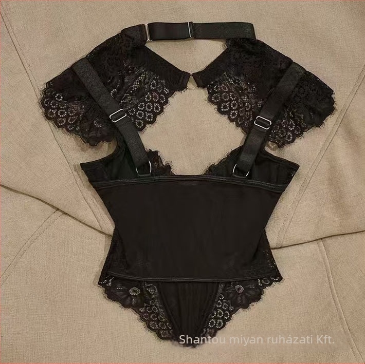 Nylon melltartó-wrap/tube top átlátszó csipkés kivágással, telt kosár, vékony formázó kosár