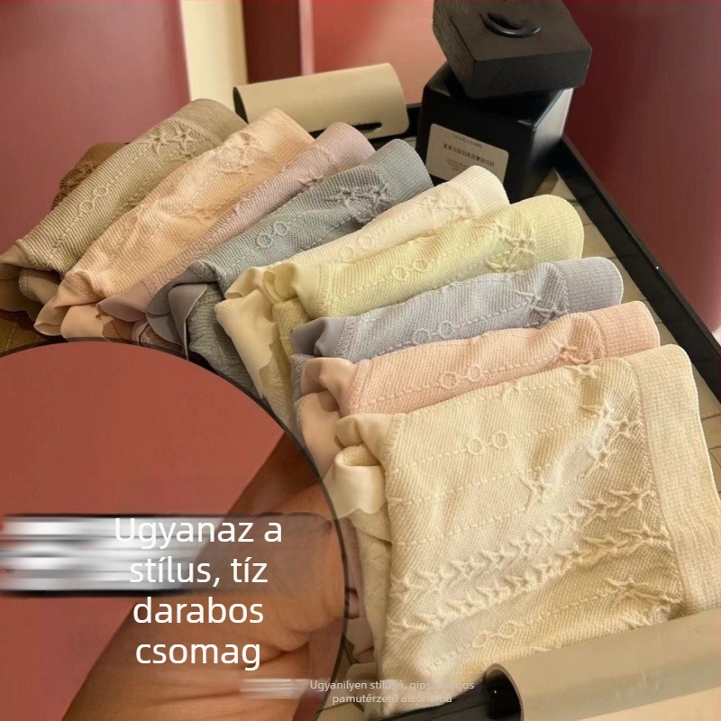 10 darab női alsónemű varrás nélkül, lélegző nylon-pamut keverék, antibakteriális, középmagasságú, egyszínű, plusz méret