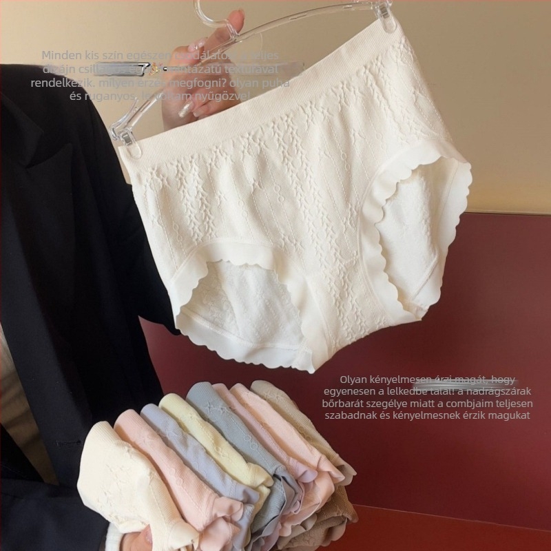 10 darab női alsónemű varrás nélkül, lélegző nylon-pamut keverék, antibakteriális, középmagasságú, egyszínű, plusz méret