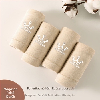 Pamut női magas derekú alsónemű, antibakteriális és lélegző, virágmintás, posztpartum használatra