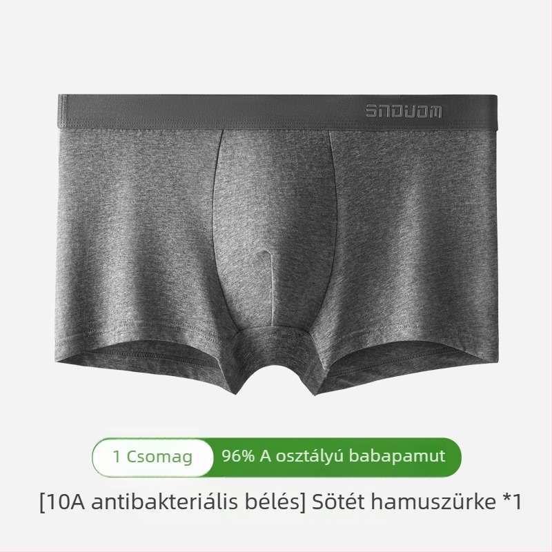 Baonasi férfi 100% pamut boxeralsó, antibakteriális, lélegző, izzadságelnyelő, középmagas derekú
