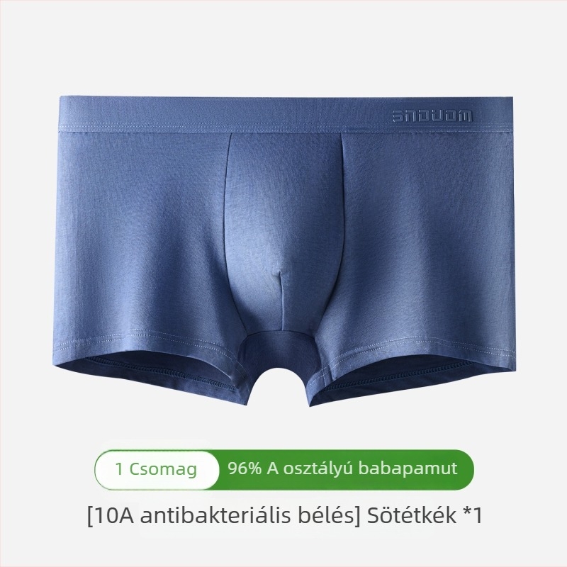 Baonasi férfi 100% pamut boxeralsó, antibakteriális, lélegző, izzadságelnyelő, középmagas derekú