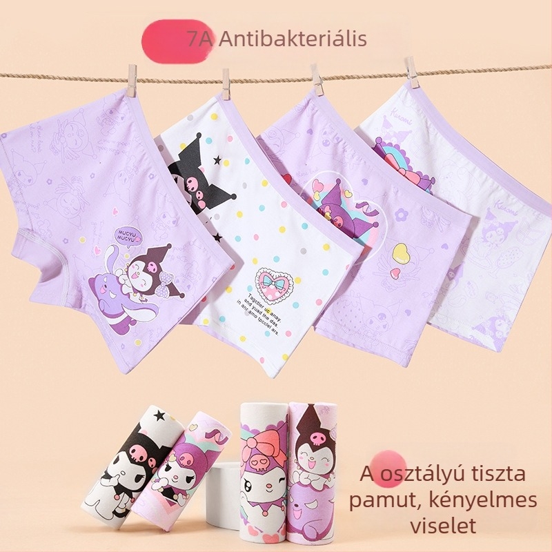 Lányoknak szóló pamut alsónemű – 91–95% pamut, Biztonsági szint A, 3–8 éveseknek, 2025 tavasza