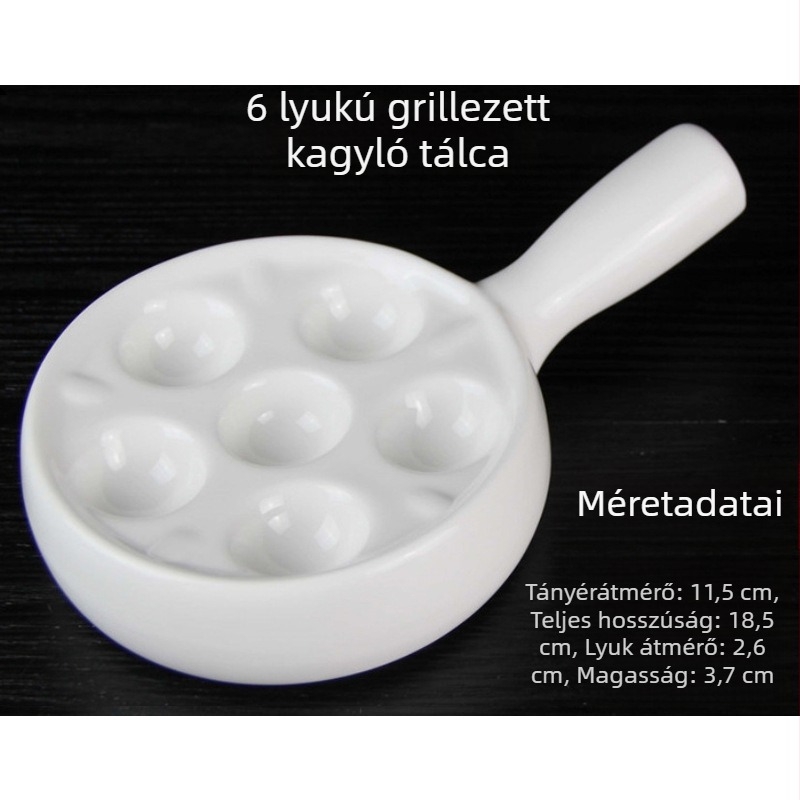 Kerámia sütőforma csigáknak - kerek, nordic stílusú, mikrohullámú sütőben használható, testreszabás elérhető