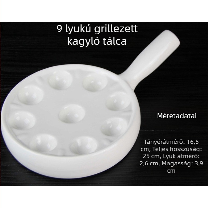 Kerámia sütőforma csigáknak - kerek, nordic stílusú, mikrohullámú sütőben használható, testreszabás elérhető