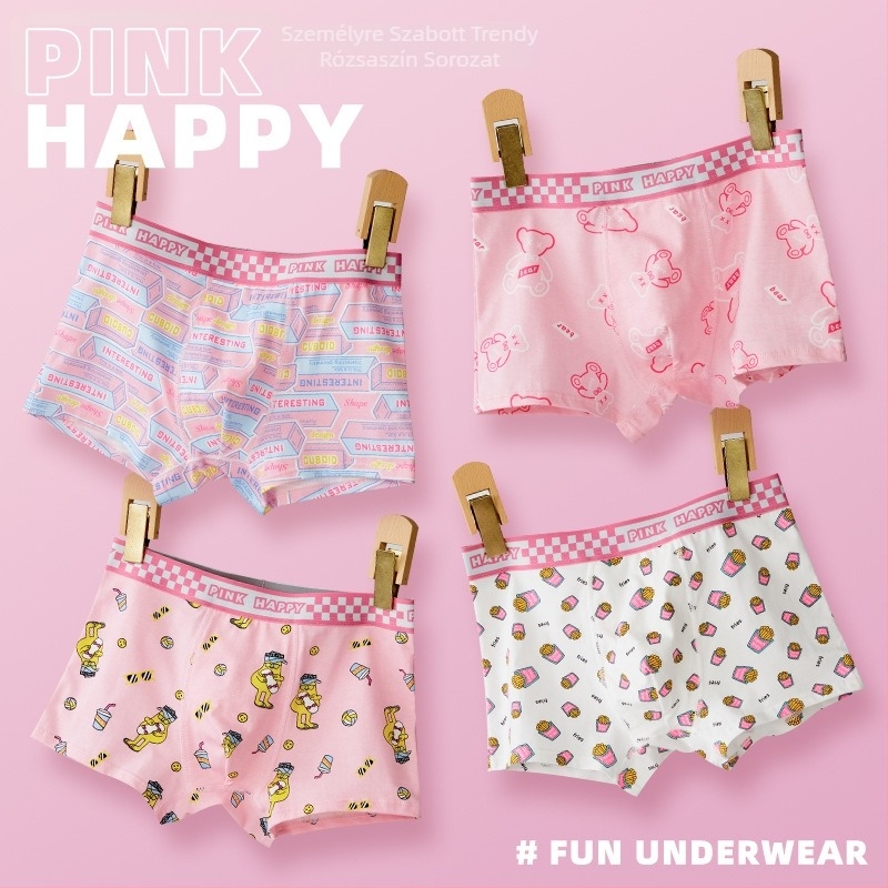 Férfi boxeralsó fésült pamutból 40s, lélegző és antibakteriális, középmagas derekú, mintázat állat/animés