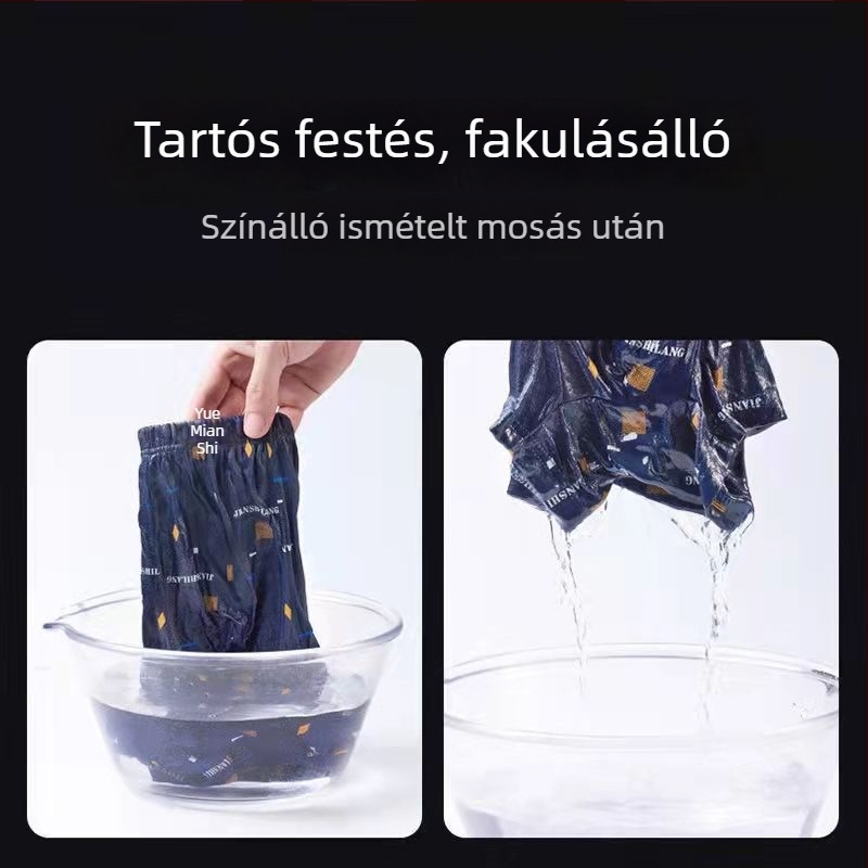100% pamut férfi boxeralsó, plusz méret, középmagas derekú, lélegző, nedvességelvezető, laza szabás