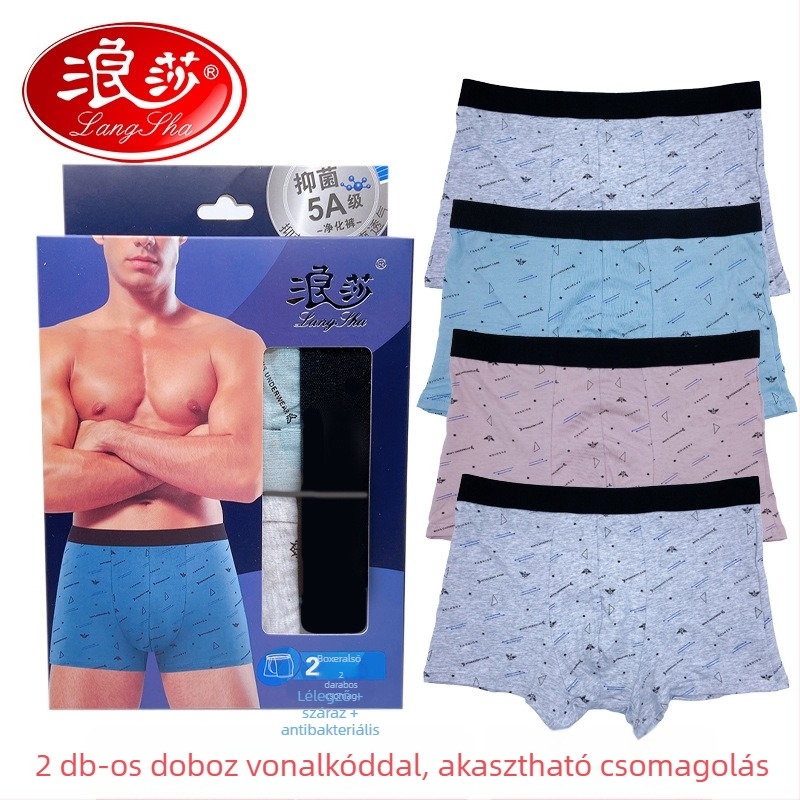 Langsha férfi boxeralsó viszkózból, lélegző, antibakteriális ágyéktáji résszel, laza szabású