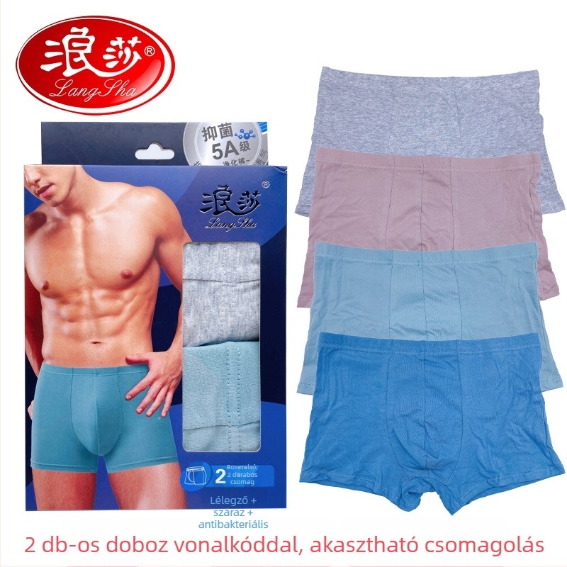 Langsha férfi boxeralsó viszkózból, lélegző, antibakteriális ágyéktáji résszel, laza szabású