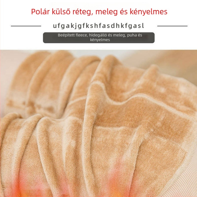 Meleg fleece-béléssel ellátott vastag leggings télen – női testszínű