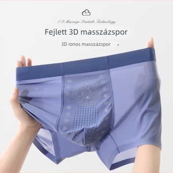 Férfi boxeralsó Ice Silk Nylonból, gyorsan száradó, légáteresztő, antibakteriális, középmagasságú derék