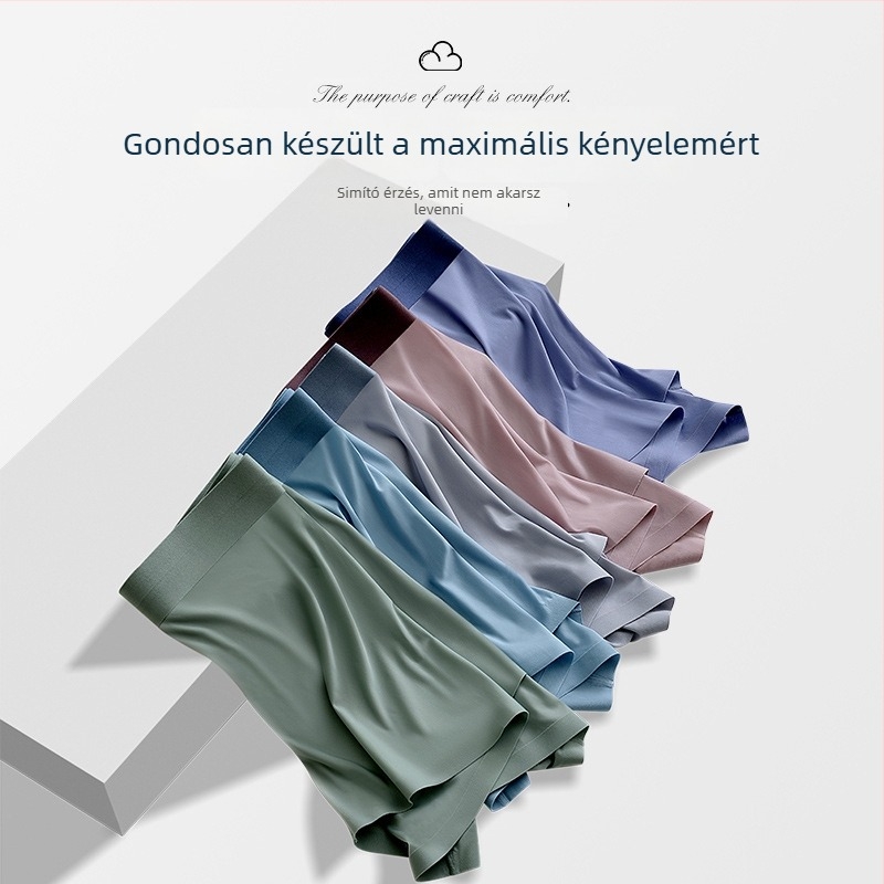Férfi boxeralsó Ice Silk Nylonból, gyorsan száradó, légáteresztő, antibakteriális, középmagasságú derék
