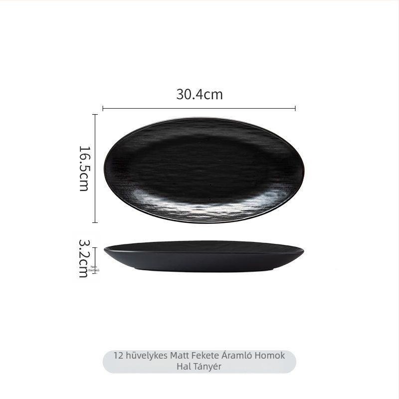 Halas tál, kerámia étkészlet, magas minőségű, gőzölt halhoz, nem kézzel készült, nem testreszabható.