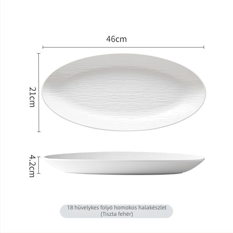 Halas tál, kerámia étkészlet, magas minőségű, gőzölt halhoz, nem kézzel készült, nem testreszabható.