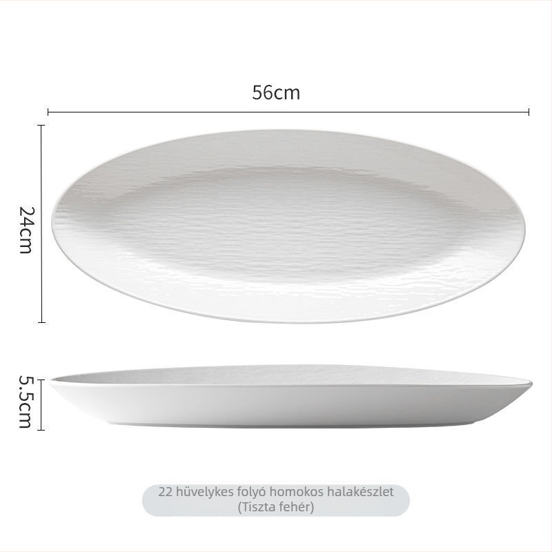 Halas tál, kerámia étkészlet, magas minőségű, gőzölt halhoz, nem kézzel készült, nem testreszabható.