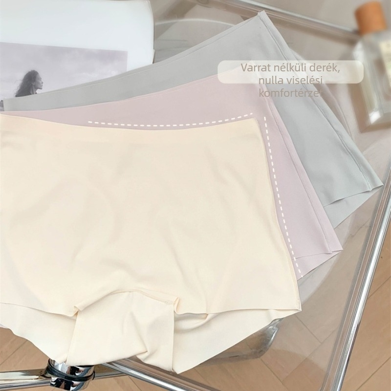 Ice Silk varrás nélküli női biztonsági rövidnadrág pamut betéttel – két az egyben átlátszatlanság elleni fehérnemű