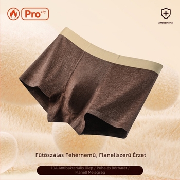 Meleg, bolyhos felületű férfi boxer briefek, 10A, középmagas derék, légáteresztő, laza szabás, őszi-téli viselet