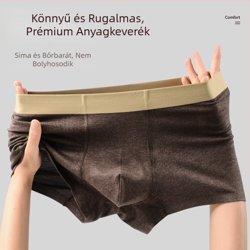 Meleg, bolyhos felületű férfi boxer briefek, 10A, középmagas derék, légáteresztő, laza szabás, őszi-téli viselet