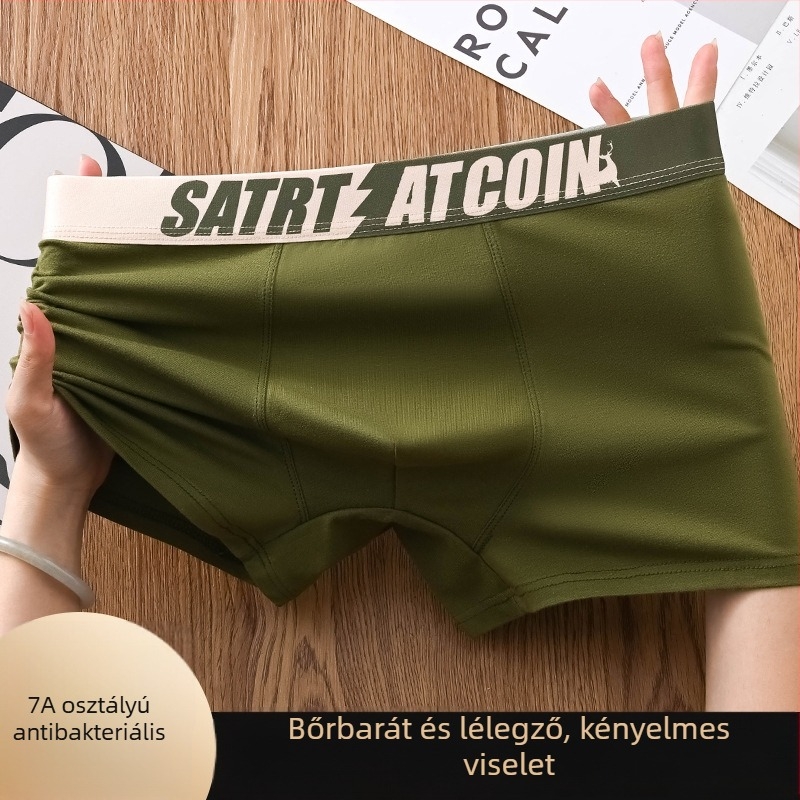 Pamut férfi boxeralsó, középtájú derék, légáteresztő és antibakteriális, 95%+ pamut, kötött anyag, OEM-támogatás