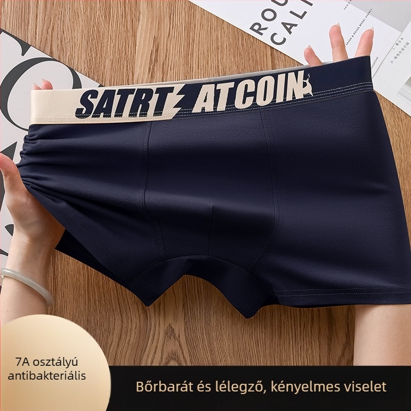 Pamut férfi boxeralsó, középtájú derék, légáteresztő és antibakteriális, 95%+ pamut, kötött anyag, OEM-támogatás