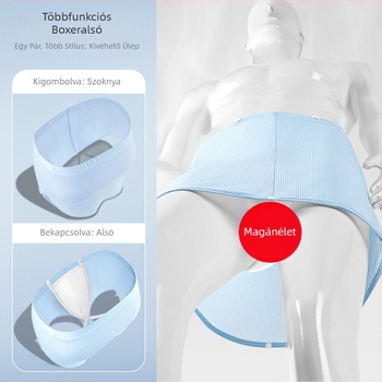 Férfi nyitott ágyékú boxeralsó, vékony ice silk anyagból, gyorsan száradó, légáteresztő