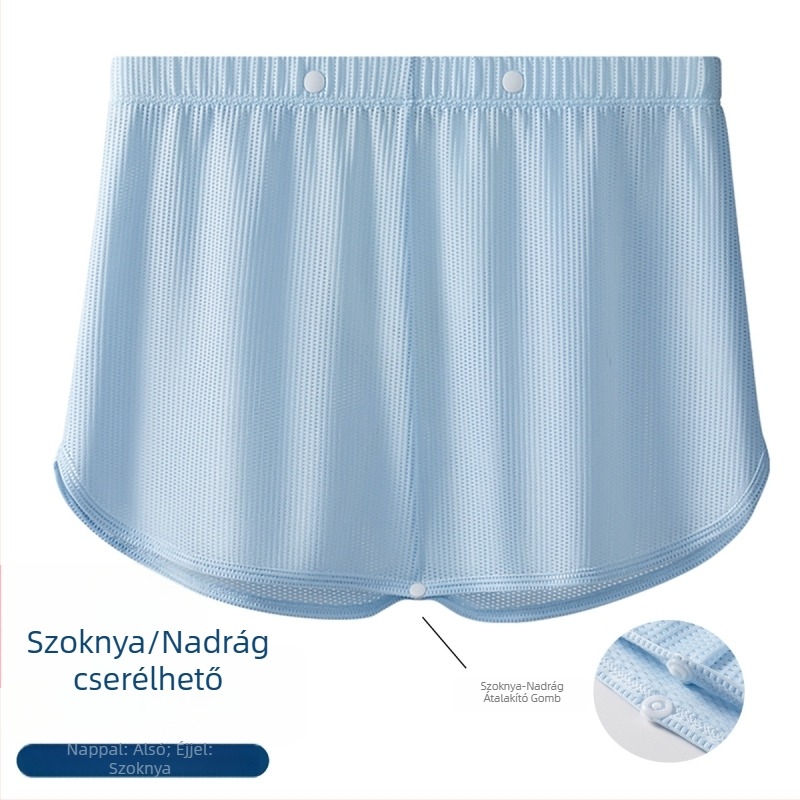 Férfi nyitott ágyékú boxeralsó, vékony ice silk anyagból, gyorsan száradó, légáteresztő