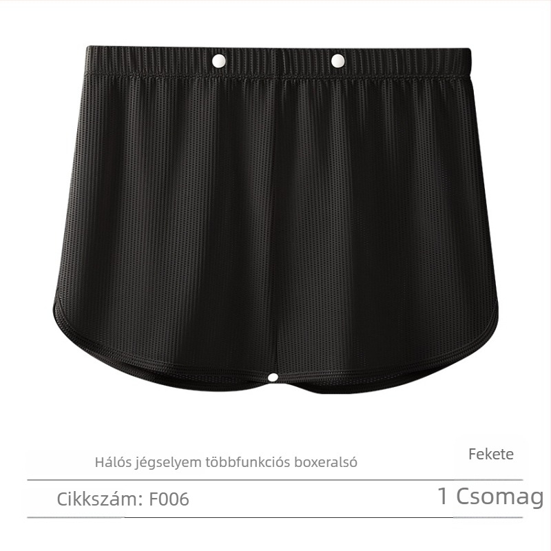 Férfi nyitott ágyékú boxeralsó, vékony ice silk anyagból, gyorsan száradó, légáteresztő