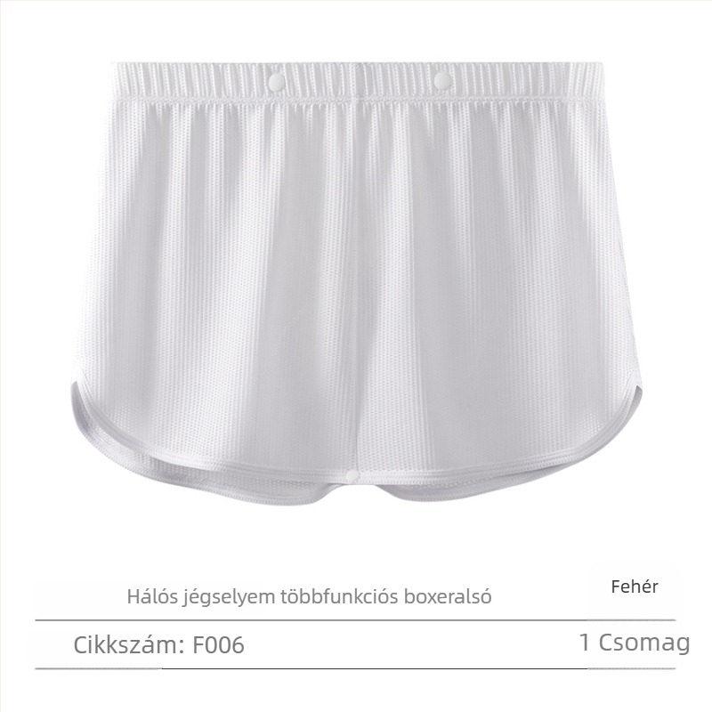 Férfi nyitott ágyékú boxeralsó, vékony ice silk anyagból, gyorsan száradó, légáteresztő