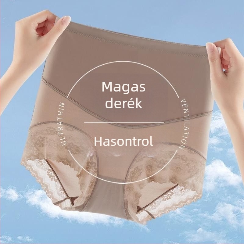 Női magas derekú alakformáló alsó, haskontroll és fenékemelés, csipkés derekavonal