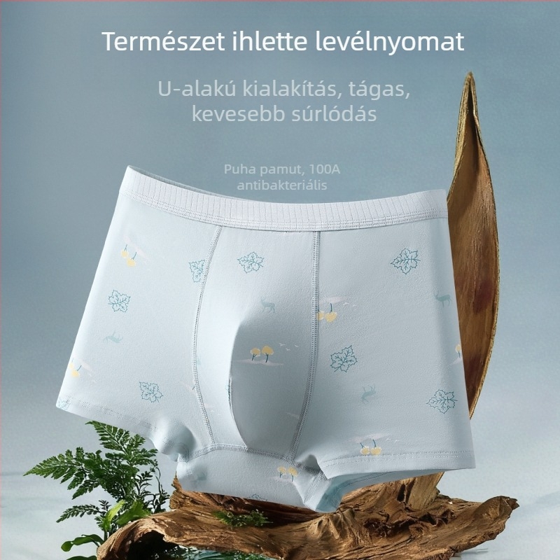 Férfi pamut boxeralsó, antibakteriális, plusz méret, rajzfilm mintával